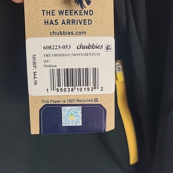 NEW Chubbies The Obsidian Quarter Zip Long Sleeve Black Size M NWT - Picture 5 of 7